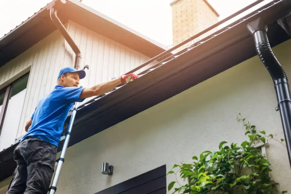 Handyman services for houses in Sweden a man on a ladder